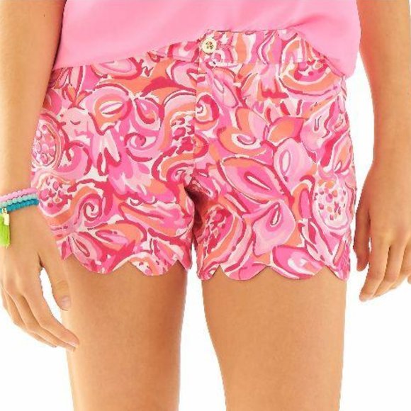 Lilly Pulitzer Hot Pink Buttercup Shorts - Sz 6 - Picture 1 of 11